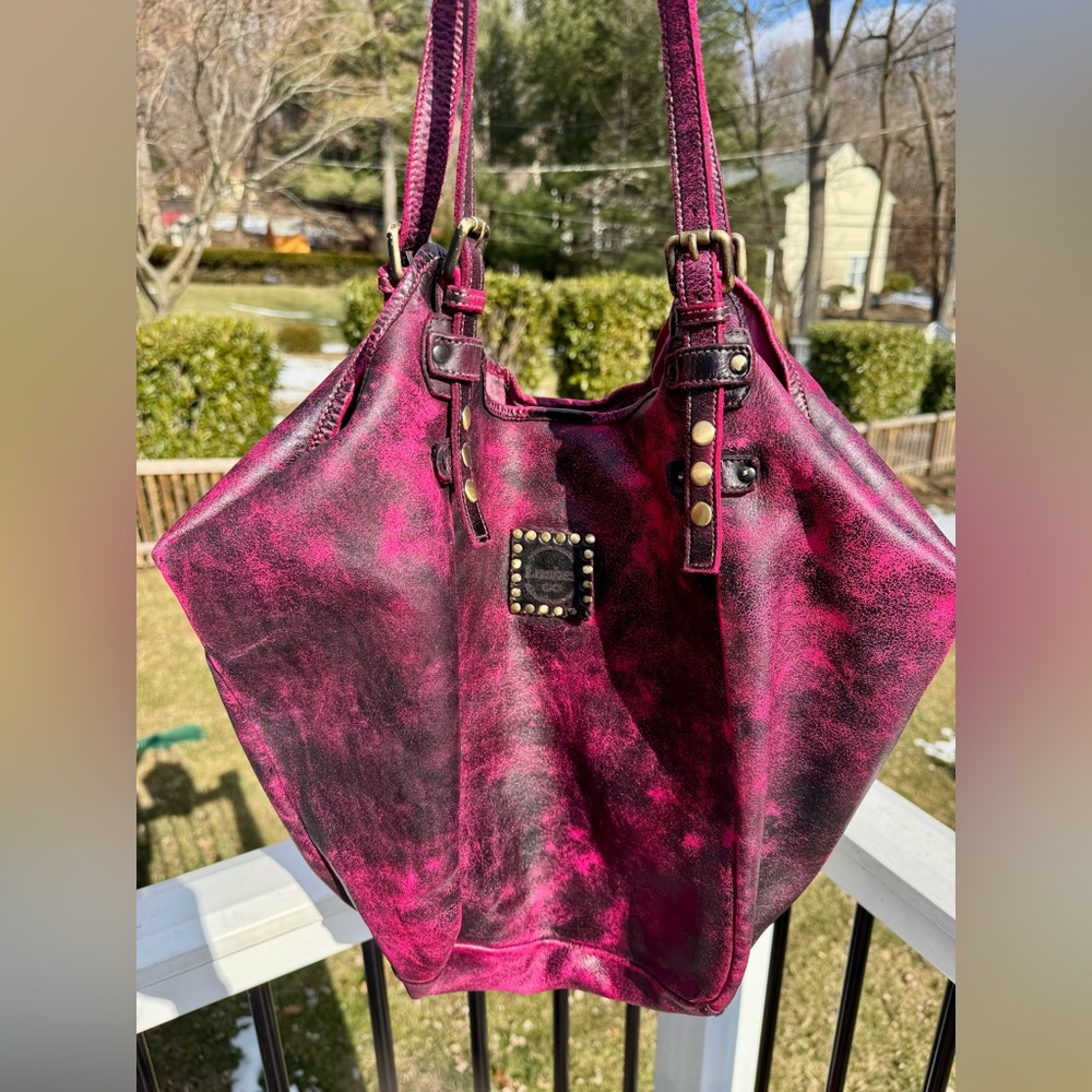 LUSHER stone washed fuchsia hobo bag SOFTEST LEATHER! BRAND NEW! Retired color!